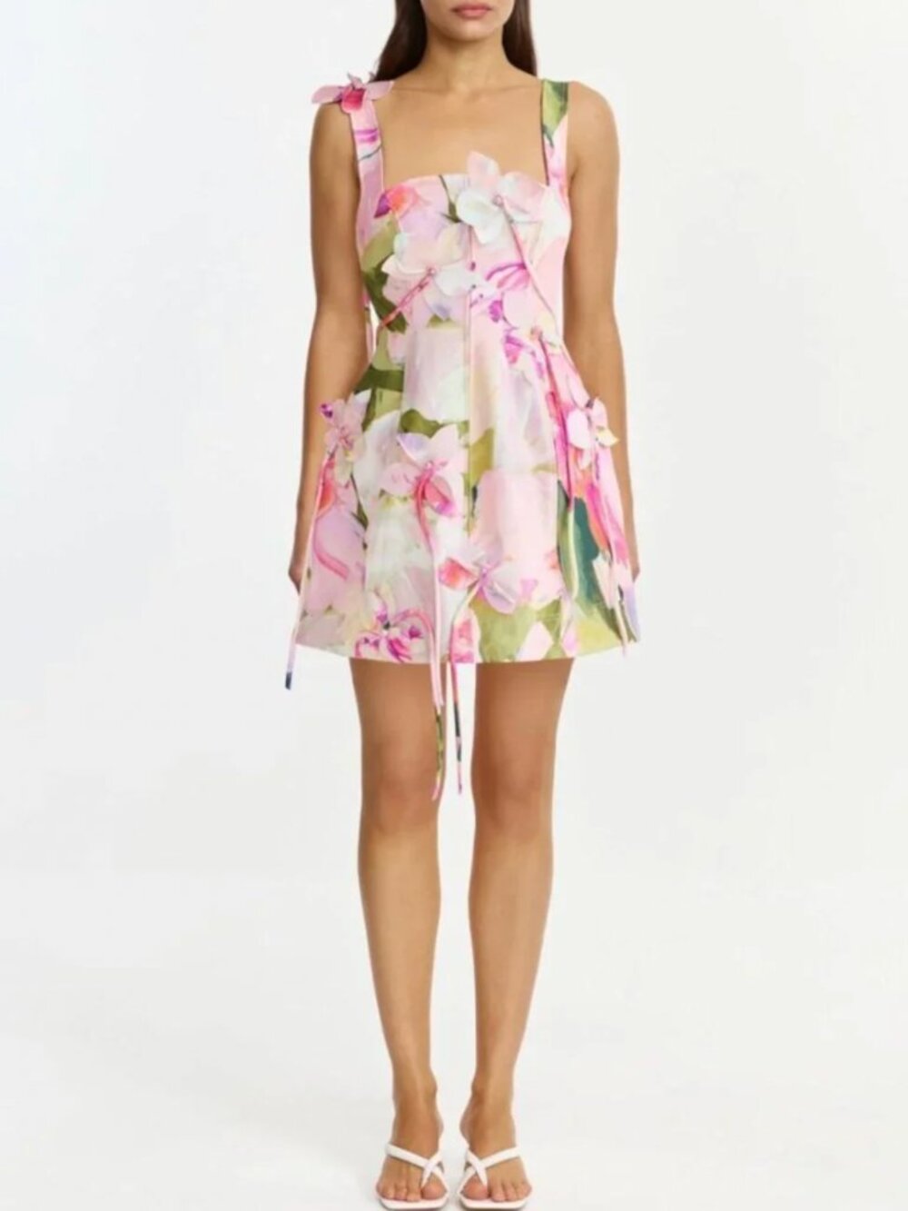 Acler Forever Young Reeve Mini Dress - Garden Afternoon 3D Floral